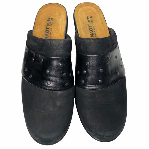 Naot Nubuck Leather Stud Mule Clogs - Picture 2 of 7